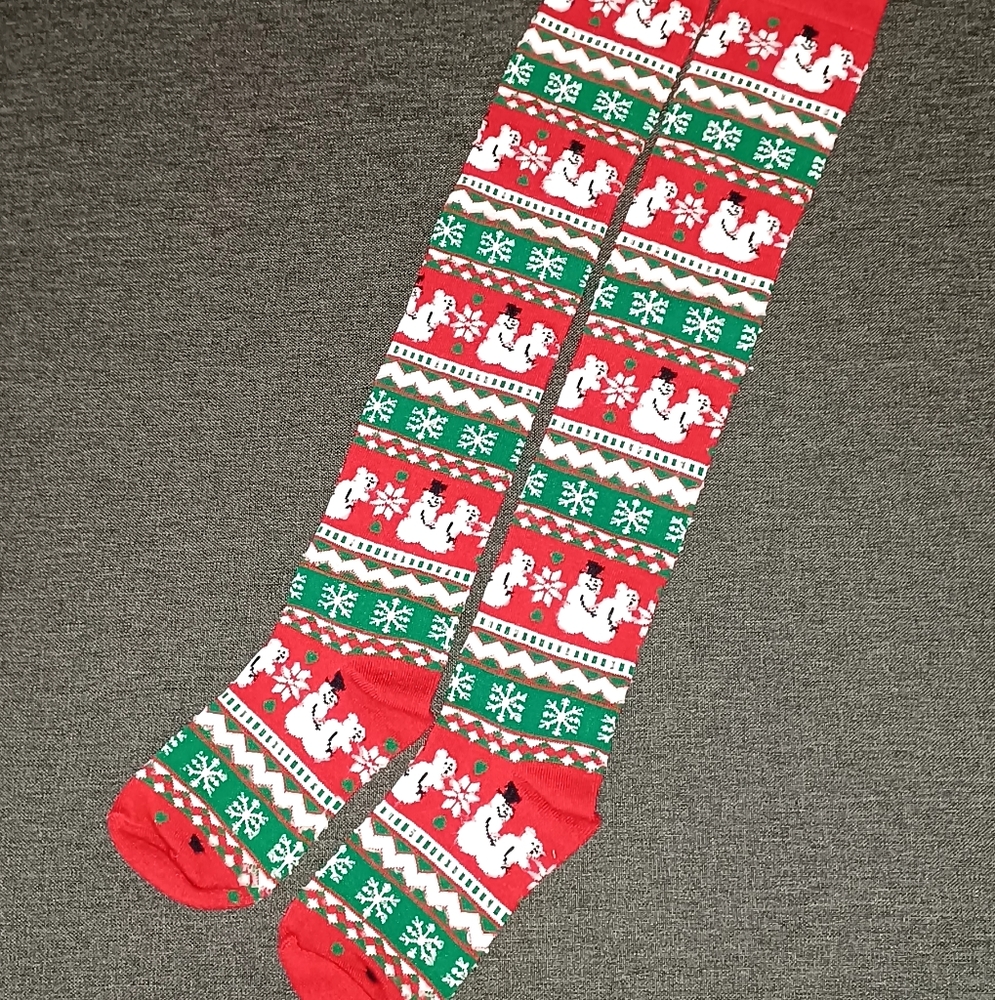 Naughty Snowman above-the-knee Socks
